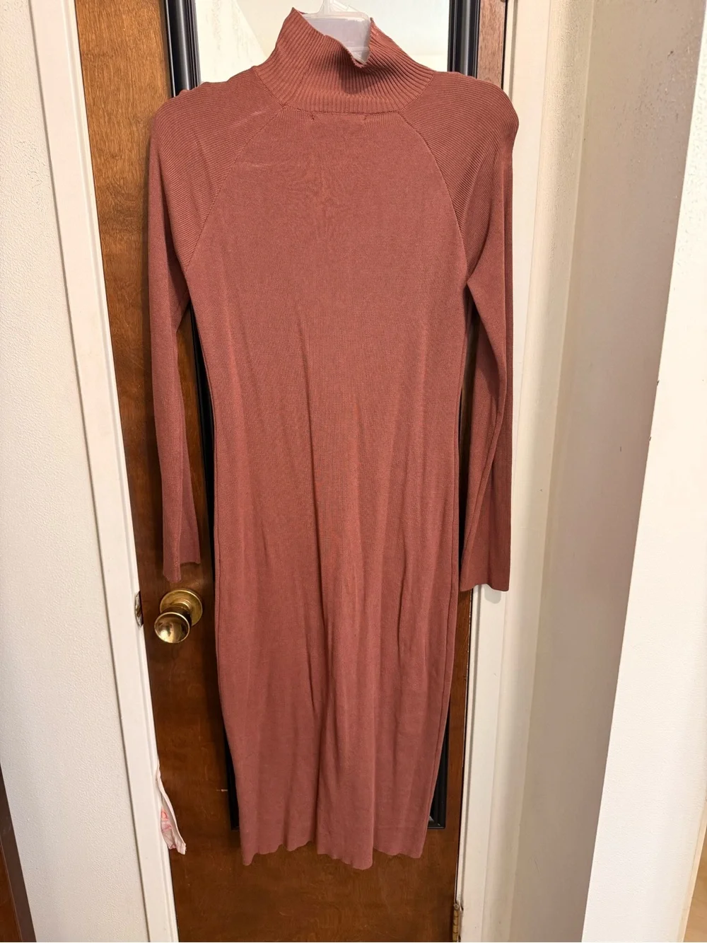 Forever 21 brown cut out mock neck sweater dress